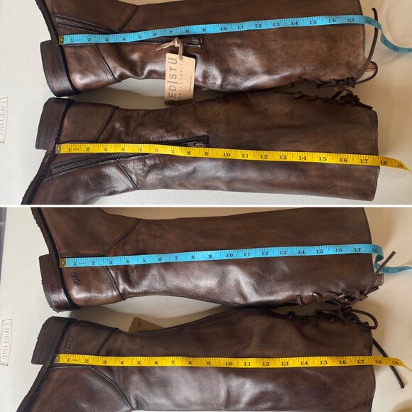 BED STU Manchester Distressed Brown Leather Tall Riding Boots BEDSTU Size 8.5 - Picture 10 of 16